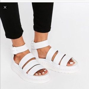 Dr Marten Clarissa White Leather Sandals